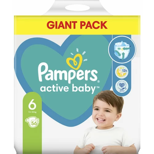 Pampers Active Baby Size 6 plenice za enkratno uporabo 13-18 kg 56 kos