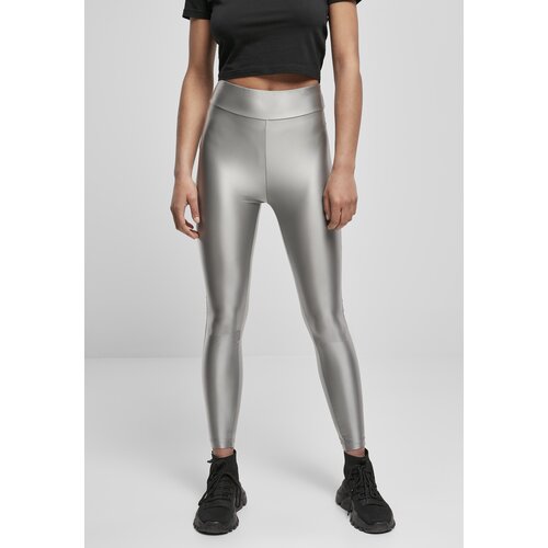 Urban Classics ladies highwaist shiny metalic leggings darksilver Cene