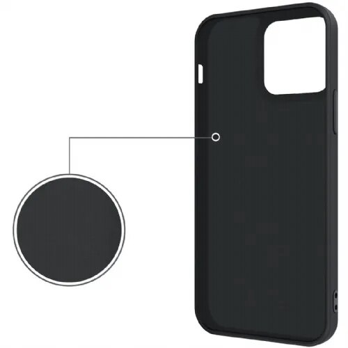 Onasi silikonski ovitek liquid ring za iphone 13 pro max - črn Slike