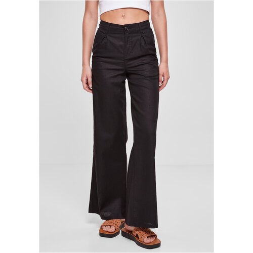 UC Ladies Ladies High Linen Mixed Wide Leg Pants black Slike