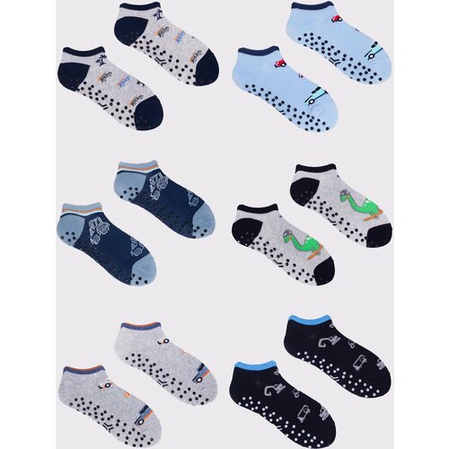Yoclub Kids's Boys' Ankle Socks Patterns Colours 6-Pack Slike