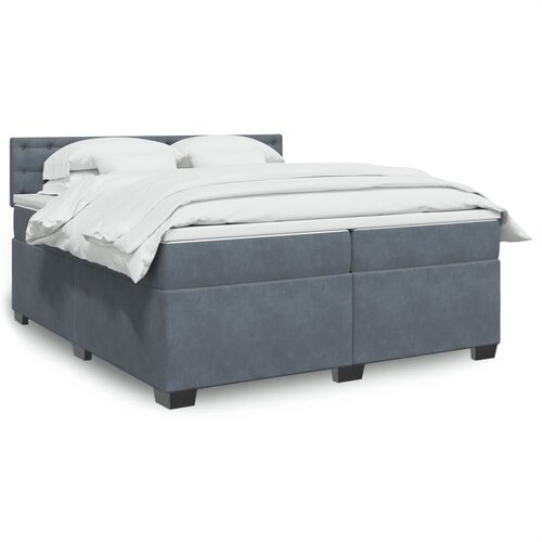 The Living Store Box spring postelja z vzmetnico temno siva 200x200 cm žamet - Box Spring Postelja, (21489018) Cene