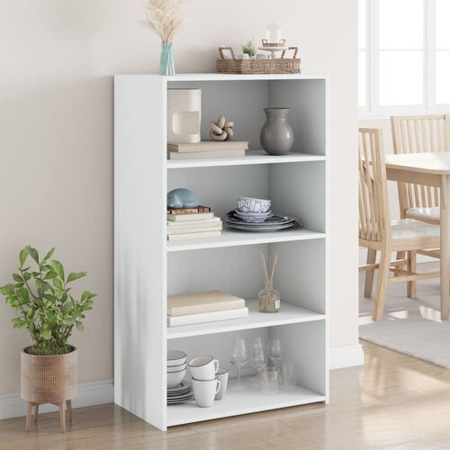 vidaXL Visoka omara bela 70x41x124 cm inženirski les Cene