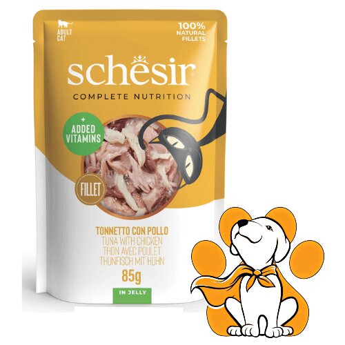 Schesir Cat Pouch Tuna & Chicken Jelly 85g, Fileti Tune i Piletine u Želeu Cene