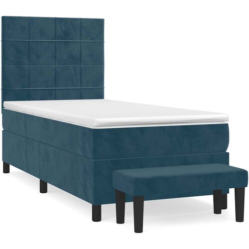 Box spring krevet s madracem tamnoplavi 100x200 cm bar&amp;scaron;unasti Slike