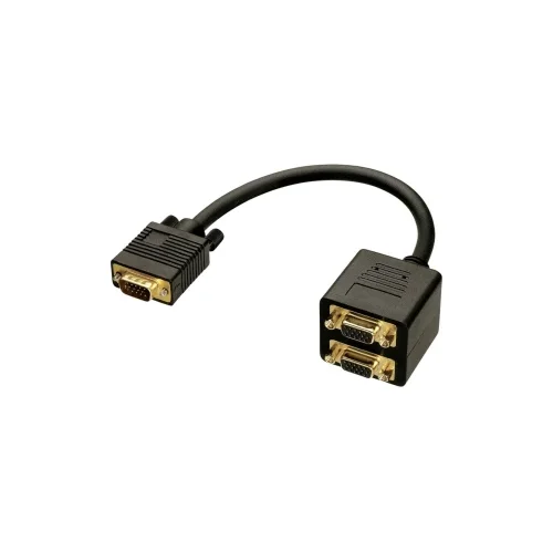 Lindy 41214 VGA Y-adapter [1x muški konektor vga - 2x muški konektor vga] crna 0.18 m