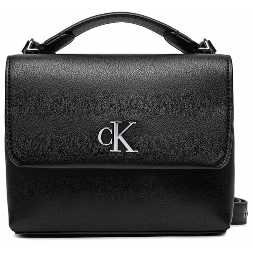 Calvin Klein Jeans Ročna torba Minimal Monogram Top Handle22 K60K611868 Črna