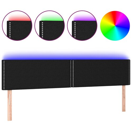 VidaXL LED posteljno vzglavje črno 180x5x78/88 cm blago, (20951650) Slike