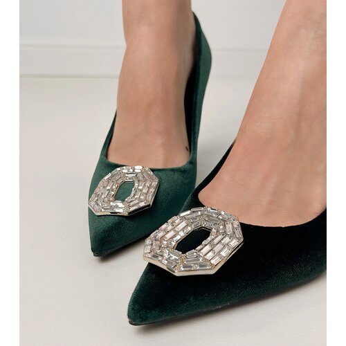  Green stiletto pumps with rhinestones Eleda Cijene