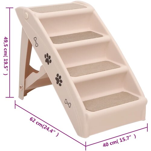  Sklopive stepenice za pse krem 62 x 40 x 49,5 cm Slike