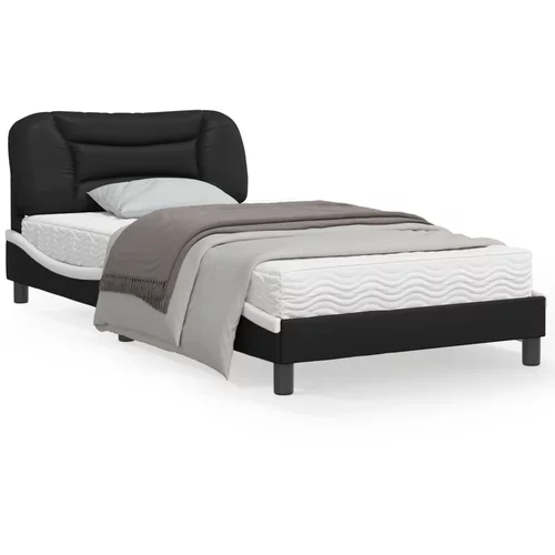 vidaXL Okvir za krevet s uzglavljem crno-bijeli 100x200cm umjetna koža