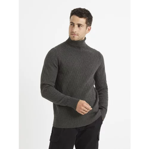Celio Vecoche pulover s puli ovratnikom Siva