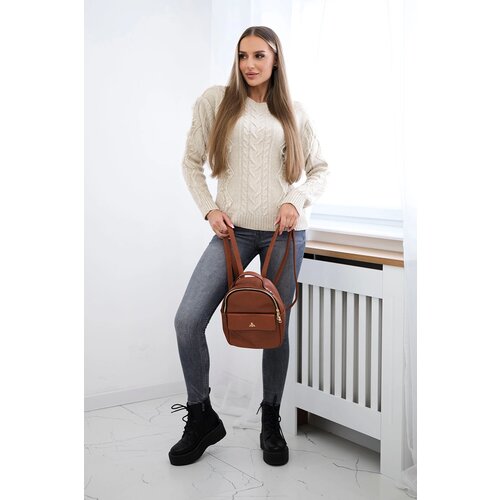 Kesi Sweater with beige weave of braids Cene