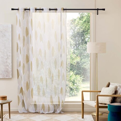 Douceur d int&amp;eacute;rieur Bež prosojna zavesa iz tančice 140x240 cm Kim &amp;ndash; Slike