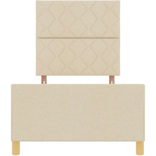 VidaXL Krevet s okvirom u krem boji 100x200 cm izrađen od tkanine Slike