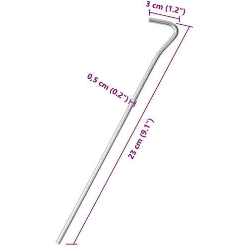  Klinovi za &amp;scaron;ator 50 kom 23 cm &amp;Oslash; 5 mm od pocinčanog čelika Slike