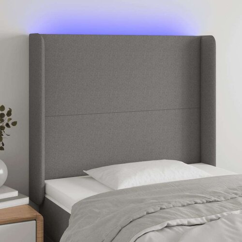  Posteljno vzglavje temno sivo 103x16x118/128 cm blago, (20793150) Slike