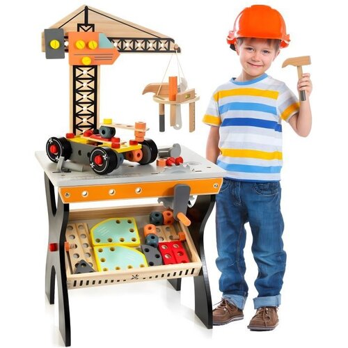  Drvena radionica za decu, sto sa alatom &ndash; ECOTOYS Cene