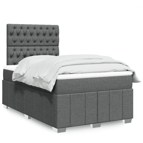  Krevet box spring s madracem tamnosivi 120 x 190 cm tkanina Cijene