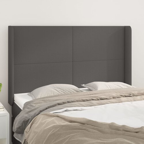 vidaXL Uzglavlje s ušima sivi 147x16x118/128 cm od umjetne kože Cijene