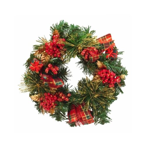  ***Božićni venac za vrata 30 cm crveno-zlatni Cene