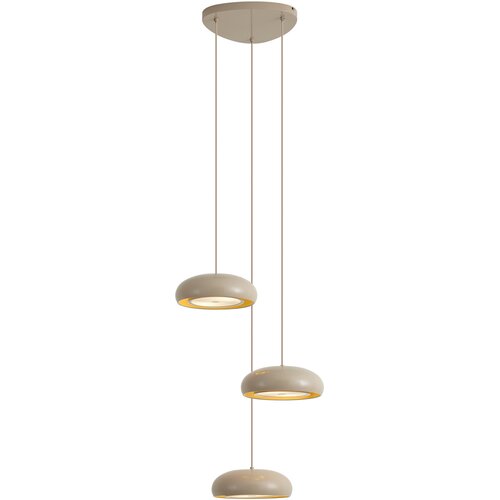 QAZQA Macaron Retro 6-Light Pendant Lamp with Taupe Metal Shades Slike