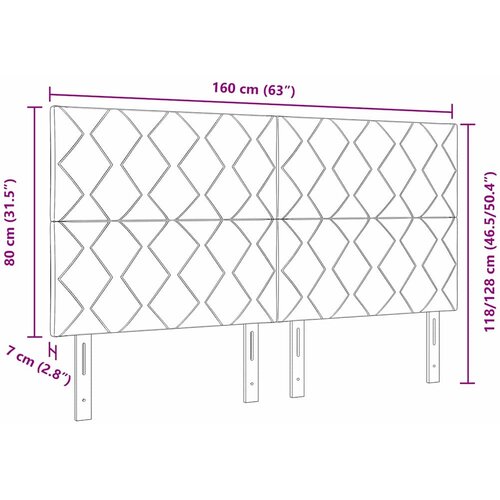  LED glava kreveta Krema 160 cm tkanina Slike