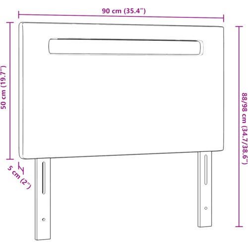  Naslon za glavu Jednostavan dizajn Crna 90 cm Umjetna koža Slike