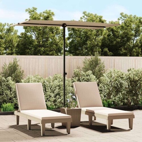  Vrtni suncobran s aluminijskom &amp;scaron;ipkom 180 x 110 cm smeđe-sivi Slike
