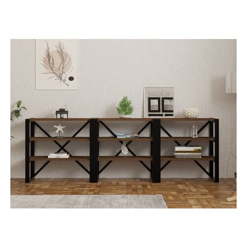 Hanah home polica prof walnut black Slike