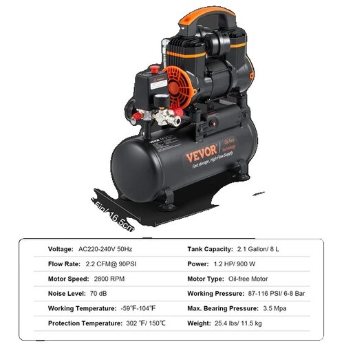 Oem Tiha zračna črpalka, brez olja, prenosna -8L 900W, (5000113847) Cene