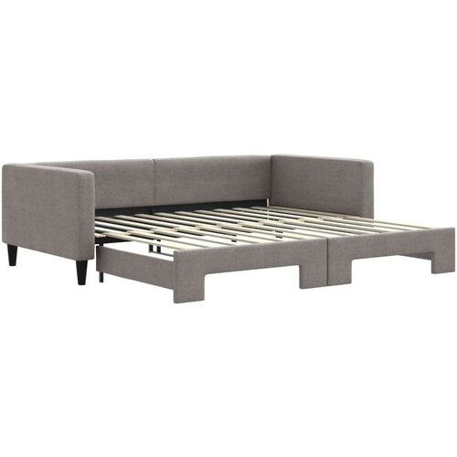  Dnevni krevet na razvlačenje smeđesivi 100 x 200 cm od tkanine Slike