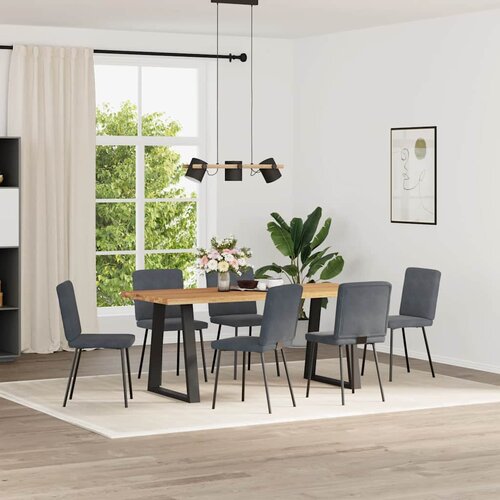 Maison Chic Jedilni stoli - Vzorci stoli 6 kosov temno siv žamet A1355, (22031452) Slike