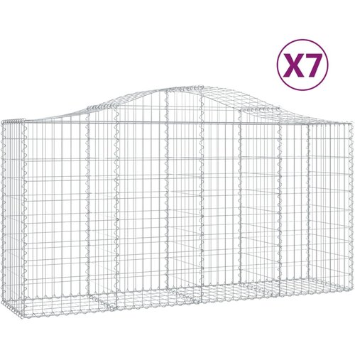  Lučne gabionske ko&amp;scaron;are 7 kom 200x50x100/120cm pocinčano željezo Slike
