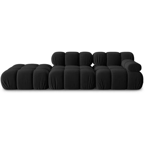 Micadoni Home Crna baršunasta sofa 282 cm Bellis –