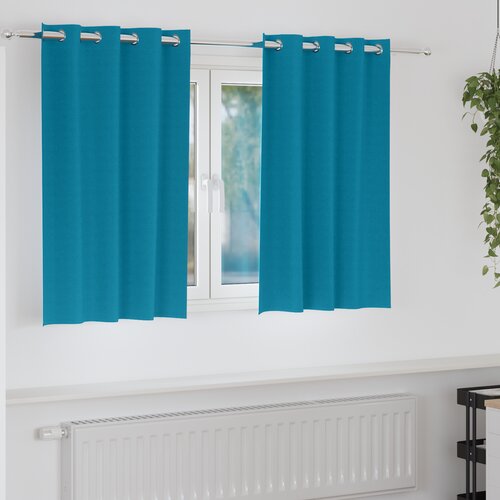vidaXL Zavese z zavesami 2 pcs Turkizna 140 x 140 cm Poliester Cene