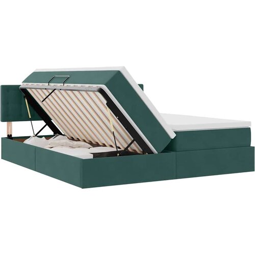  Krevet s od storage s madracem Tamnozelena 100 x 200 cm - Tamnozelena 200 x 200 cm Gumbi Slike