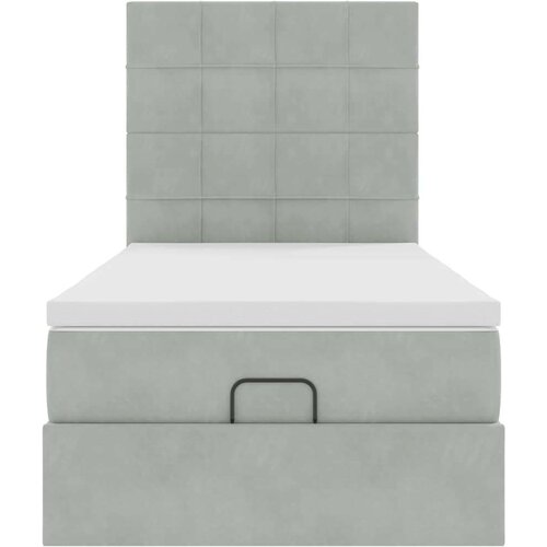 VidaXL okvir za krevet s madracima svjetlosivi 80x200 cm bar&amp;scaron;unasti Slike