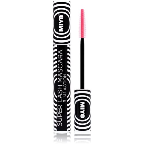 Miyo Super Lash 3 in 1 Action maskara za podaljšanje, privihanje in volumen trepalnic odtenek Black 10 ml Cene
