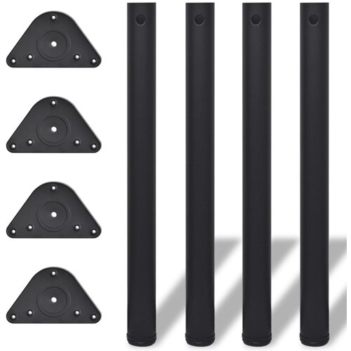 4 noge za stol podesive visine crne 710 mm Slike