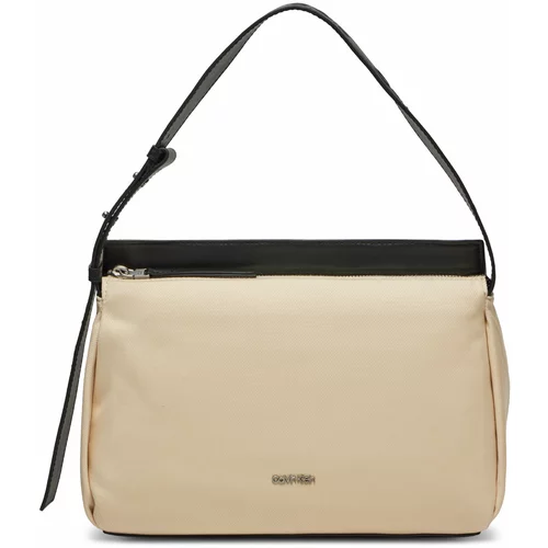 Calvin Klein Jeans Ročna torba Gracie Shoulder Bag_Canvas K60K611455 Dk Ecru PC4
