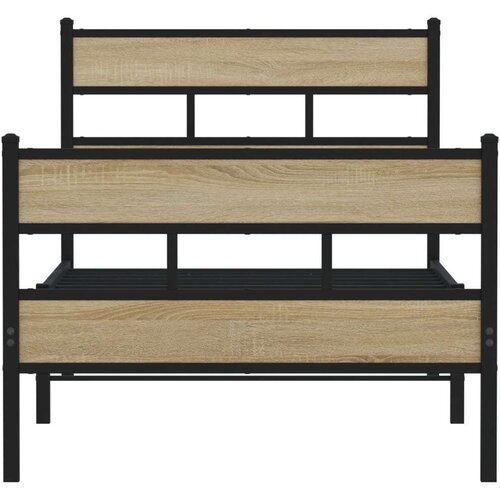 VidaXL Metalni okvir kreveta bez madraca boja hrasta sonome 90x200 cm Slike