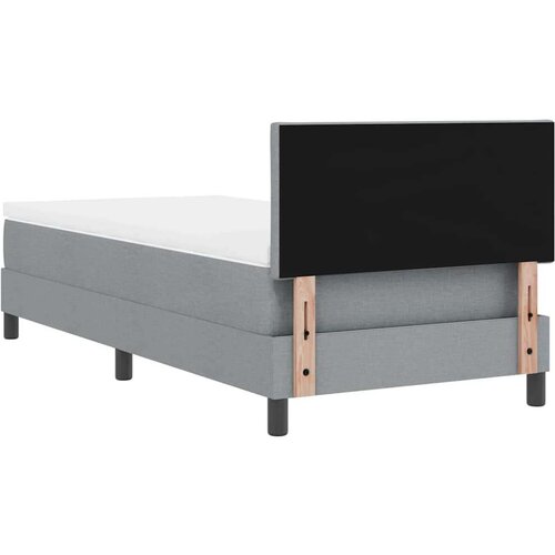  Krevet s kutijom za opruge s madracem &amp;amp;amp LED svijetlo siva 100x200 cm Tkanina Slike