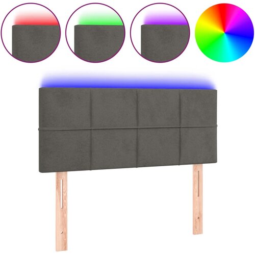 Maison Chic led posteljno vzglavje - vzglavna omarica - nočna omarica temno sivo 90x5x78/88 cm žamet, (21712798) Slike