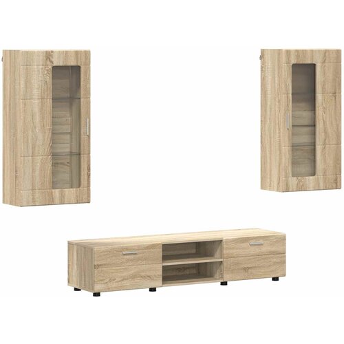  Set TV komoda Zidne FLORIN 3 pcs Sonoma hrast Konstruirano drvo Slike