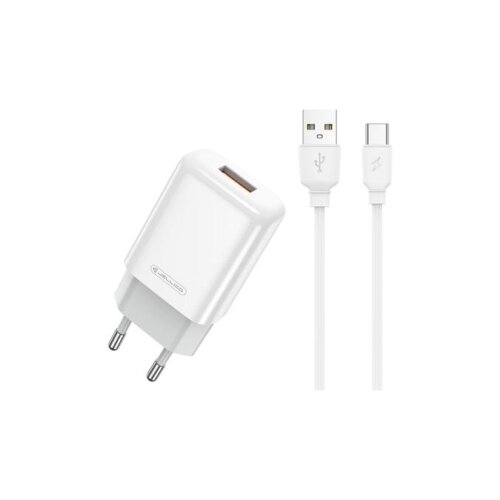 Jellico adapter EU01 12W 2,4A USB A s kablom Tyoe C - (EU Blister) bel Slike