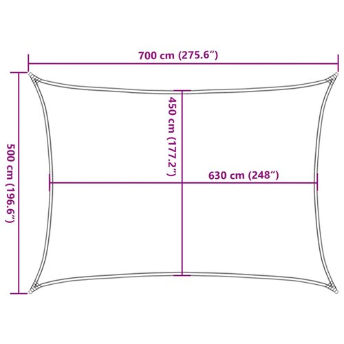  Jedro za za&amp;scaron;titu od sunca 160 g/m&amp;sup2; pravokutno pijeska 5x7m HDPE Slike