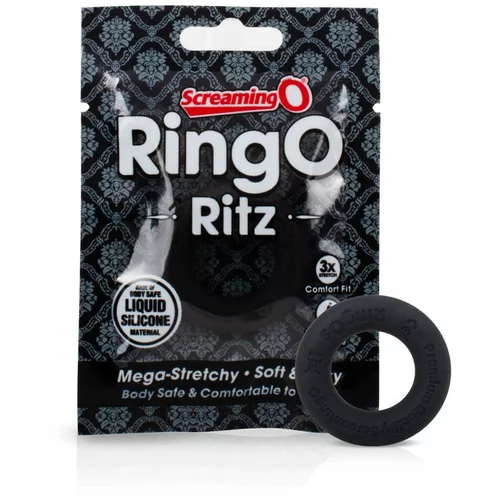 Screaming O Ritz - silikonski obroček za penis (črn)