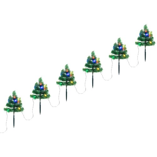 vidaXL Novoletne jelke za potko 6 kosov večbarvne LED lučke 45 cm PVC Cene
