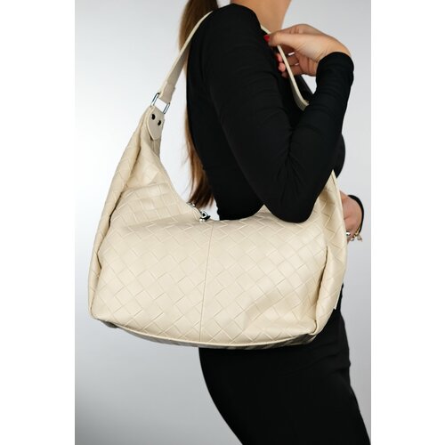 LuviShoes LAY Women's Cream Shoulder Bag Slike